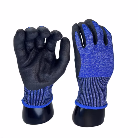 Hppe Anti Cut Resistant Knife Proof Double DIP Sandy Nitrile Coated Safety Work Labor Gloves for Industrial Working