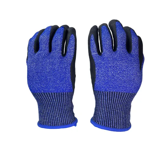 Hppe Anti Cut Resistant Knife Proof Double DIP Sandy Nitrile Coated Safety Work Labor Gloves for Industrial Working