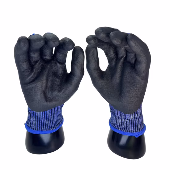 Hppe Anti Cut Resistant Knife Proof Double DIP Sandy Nitrile Coated Safety Work Labor Gloves for Industrial Working