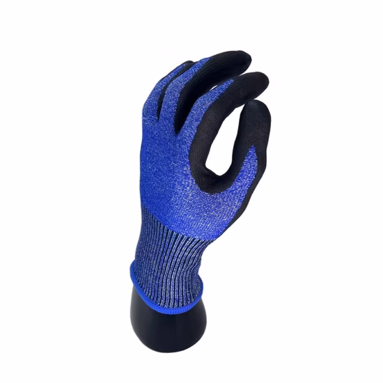 Hppe Anti Cut Resistant Knife Proof Double DIP Sandy Nitrile Coated Safety Work Labor Gloves for Industrial Working