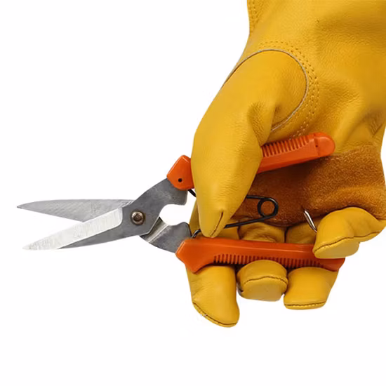 Leather Tough Cowhide Work Gardening Gloves for Women Thorn Proof Working Gloves for Weeding, Digging, Planting Luvas Guantes