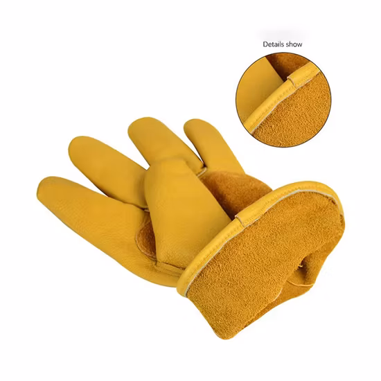 Leather Tough Cowhide Work Gardening Gloves for Women Thorn Proof Working Gloves for Weeding, Digging, Planting Luvas Guantes