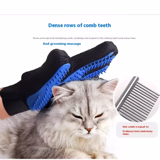 Hot Sell 2 in 1 Five Fingers Hair Removal Silicone Pet Cat Cleaning Hair Remover Grooming Deshedding and Bathing Brush Gloves